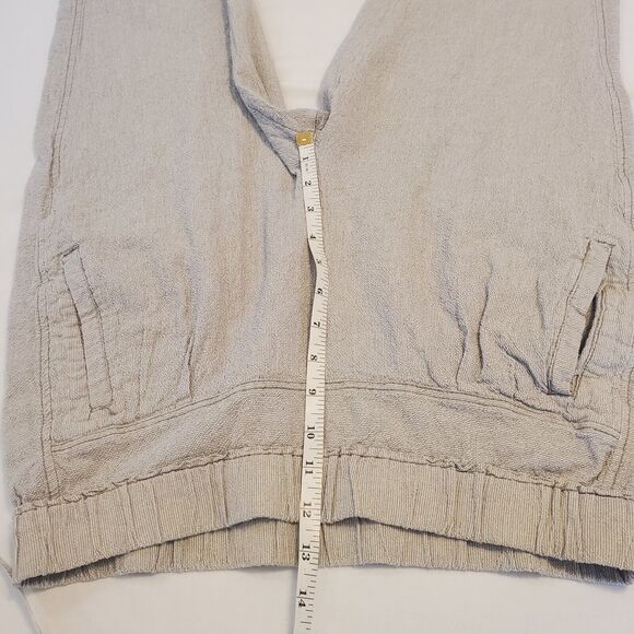 Hei Hei Anthropologie 100% Linen Francois Cropped Pull On Pants Size S Cream - Picture 8 of 8